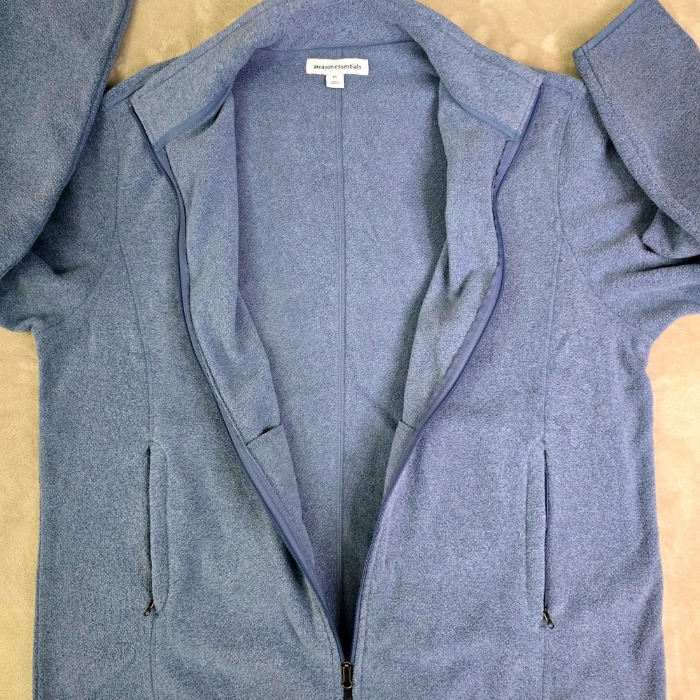 Amazon Essentials Mens Size XXL Polar Fleece Full Zip Jacket Light Powdered Blue - Picture 4 of 7